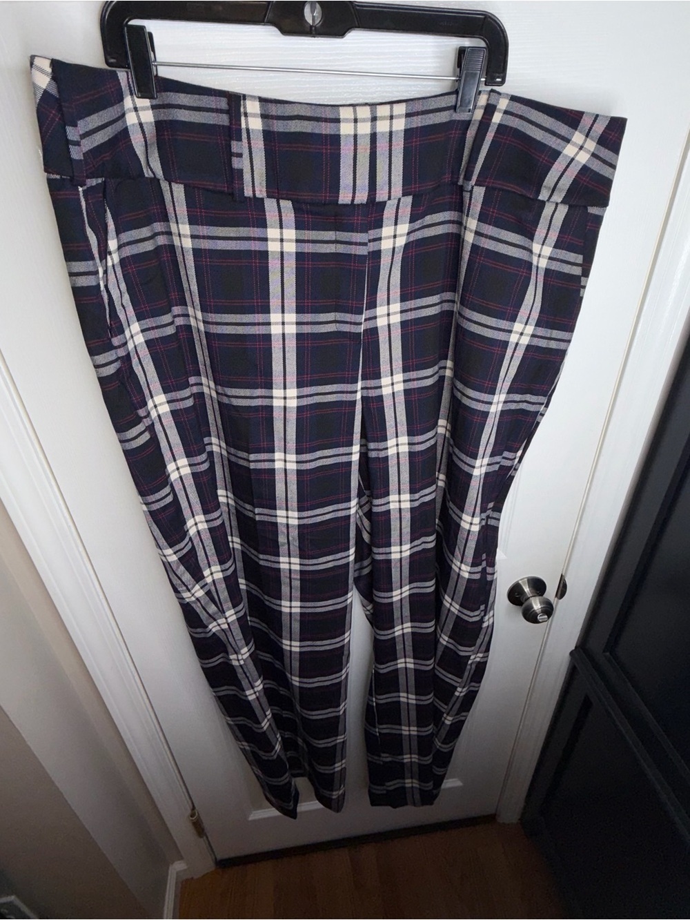 NWT Lane Bryant 24 Long Wide Leg Signature Dress Pants 24L Blue Plaid High Rise - Picture 13 of 14